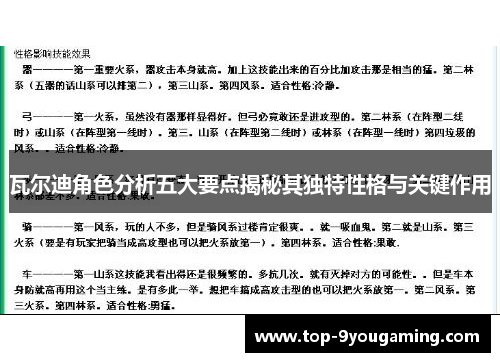 瓦尔迪角色分析五大要点揭秘其独特性格与关键作用 瓦尔迪角色分析五大要点揭秘其独特性格与关键作用